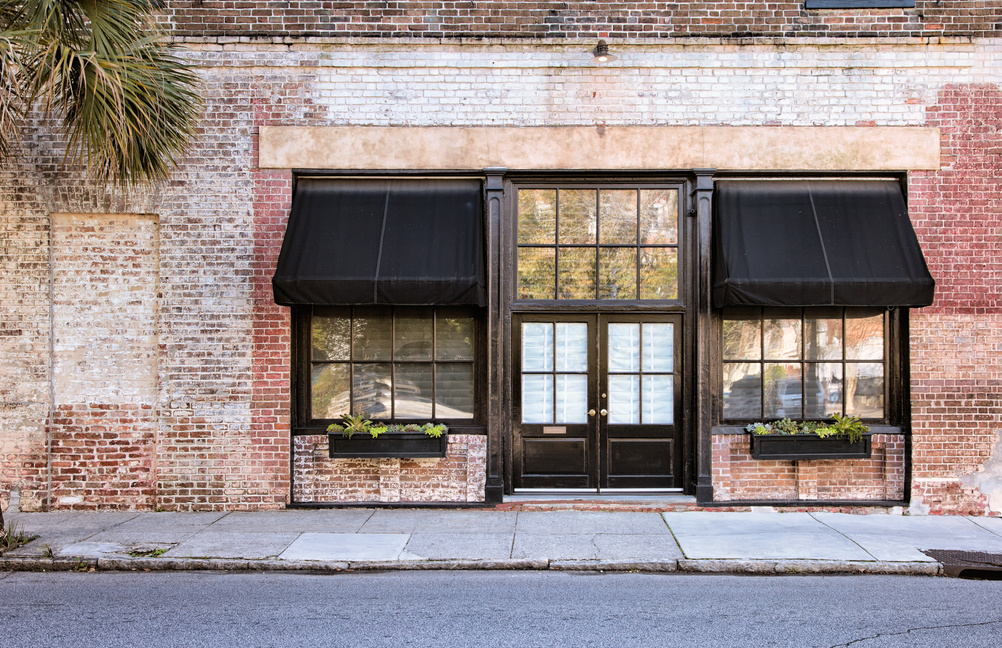 Colonial Storefront with awnings
